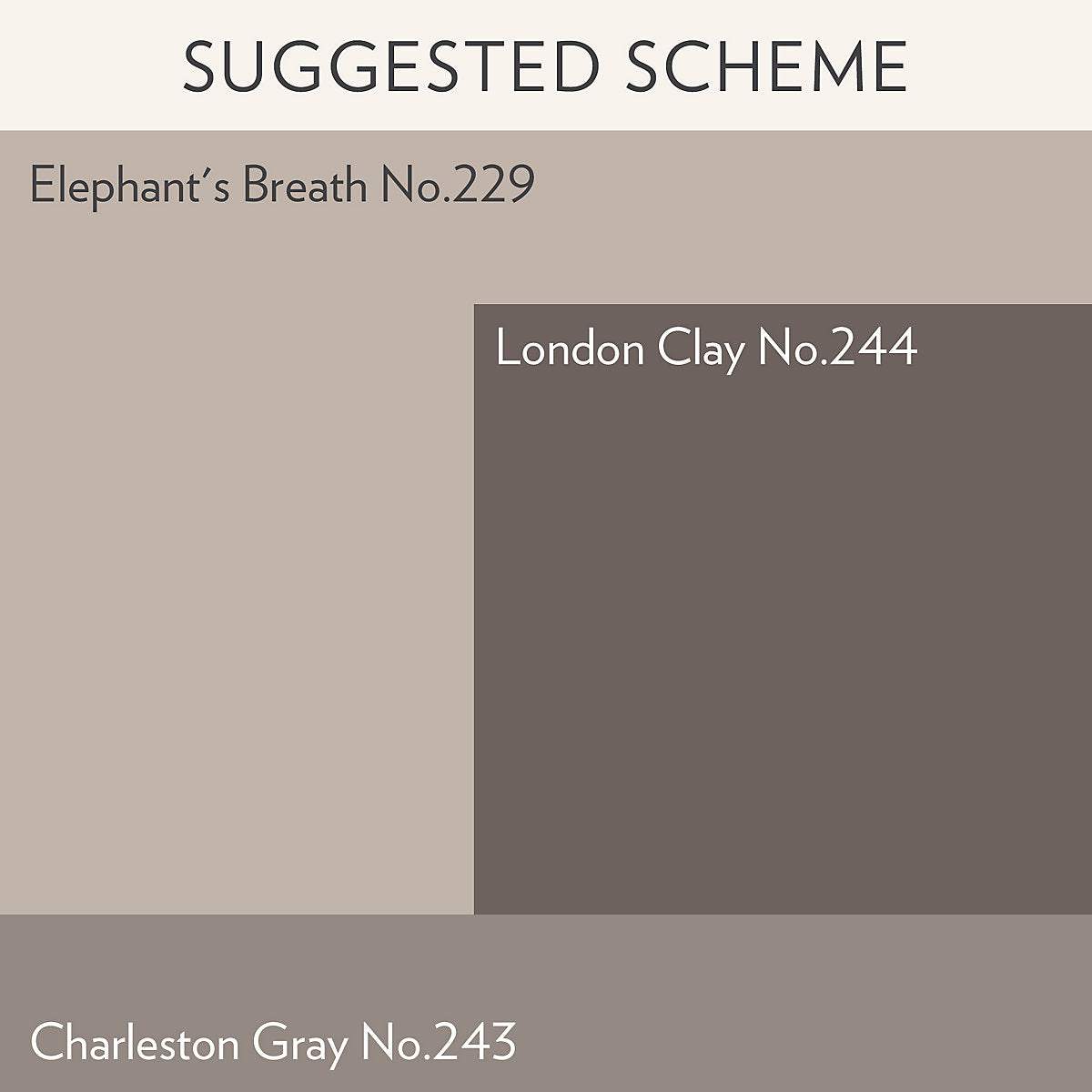 Farrow & Ball Elephants Breath No.229 Flat eggshell Multi-surface Topcoat Paint, 750ml Tin