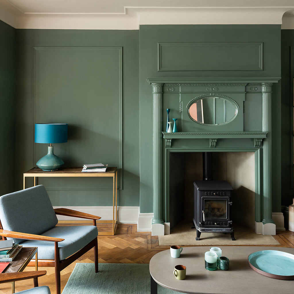 Farrow & Ball Green Smoke No.47 Flat eggshell Multi-surface Topcoat Paint, 750ml Tin