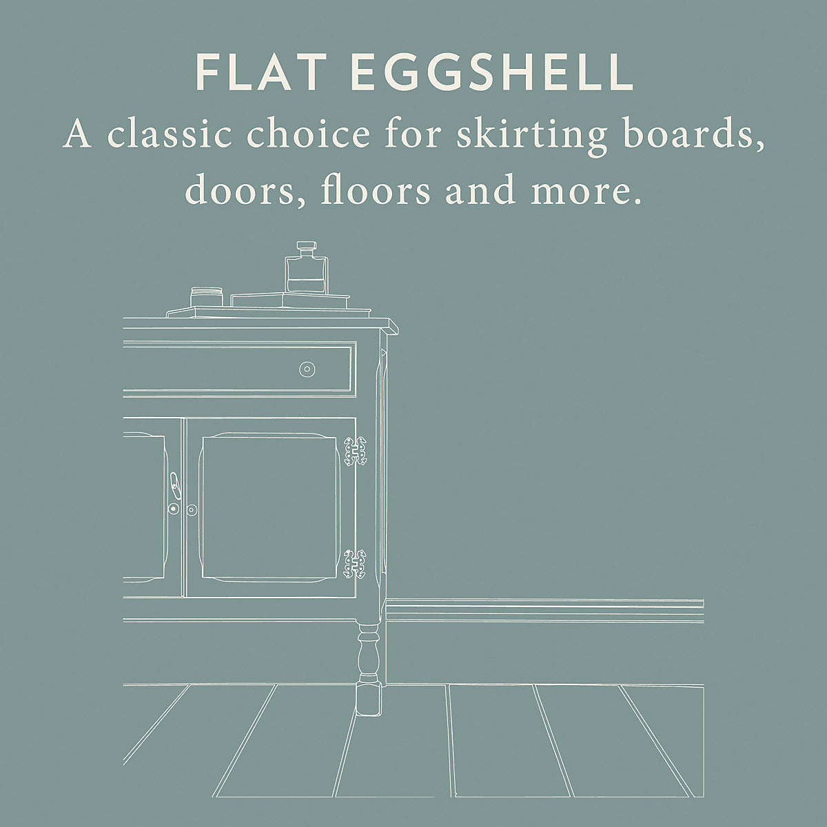 Farrow & Ball Green Smoke No.47 Flat eggshell Multi-surface Topcoat Paint, 750ml Tin