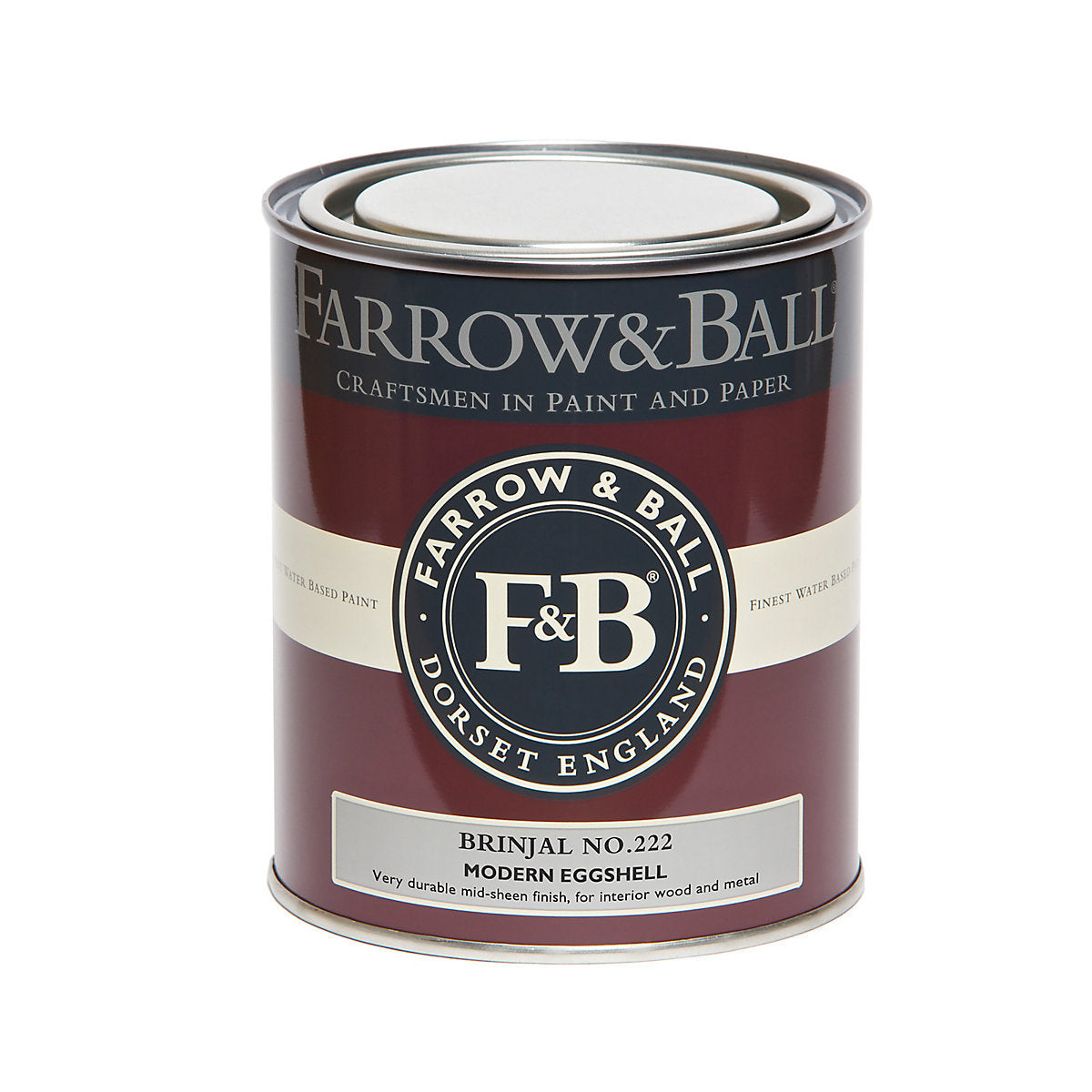 Farrow & Ball Modern Brinjal No.222 Eggshell Paint, 750ml