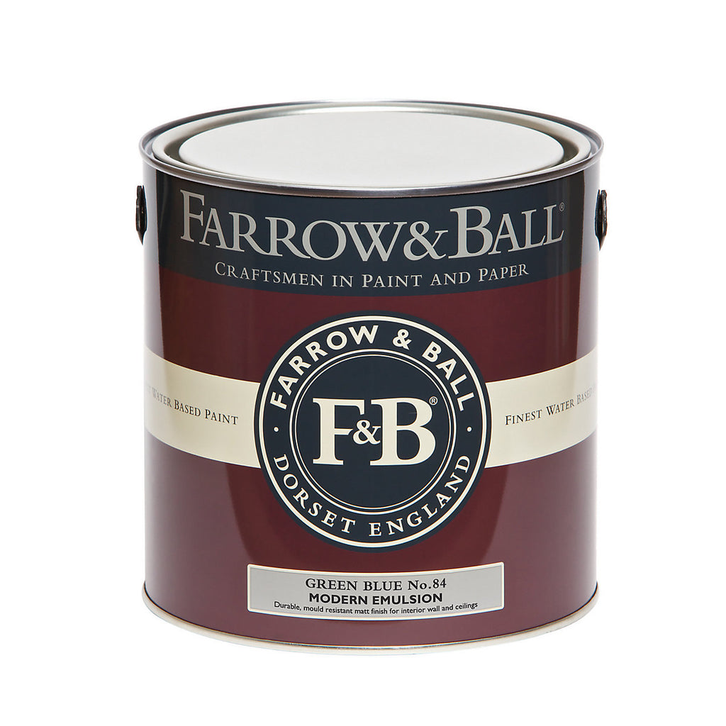 Farrow & Ball Modern Green Blue No.84 Matt Emulsion paint, 2.5L