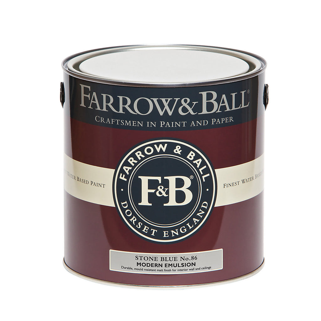 Farrow & Ball Modern Stone Blue No.86 Matt Emulsion paint, 2.5L