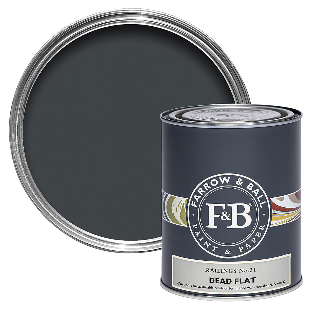 Farrow & Ball Railings Dead-Flat Matt Multi-surface Emulsion paint, 750ml