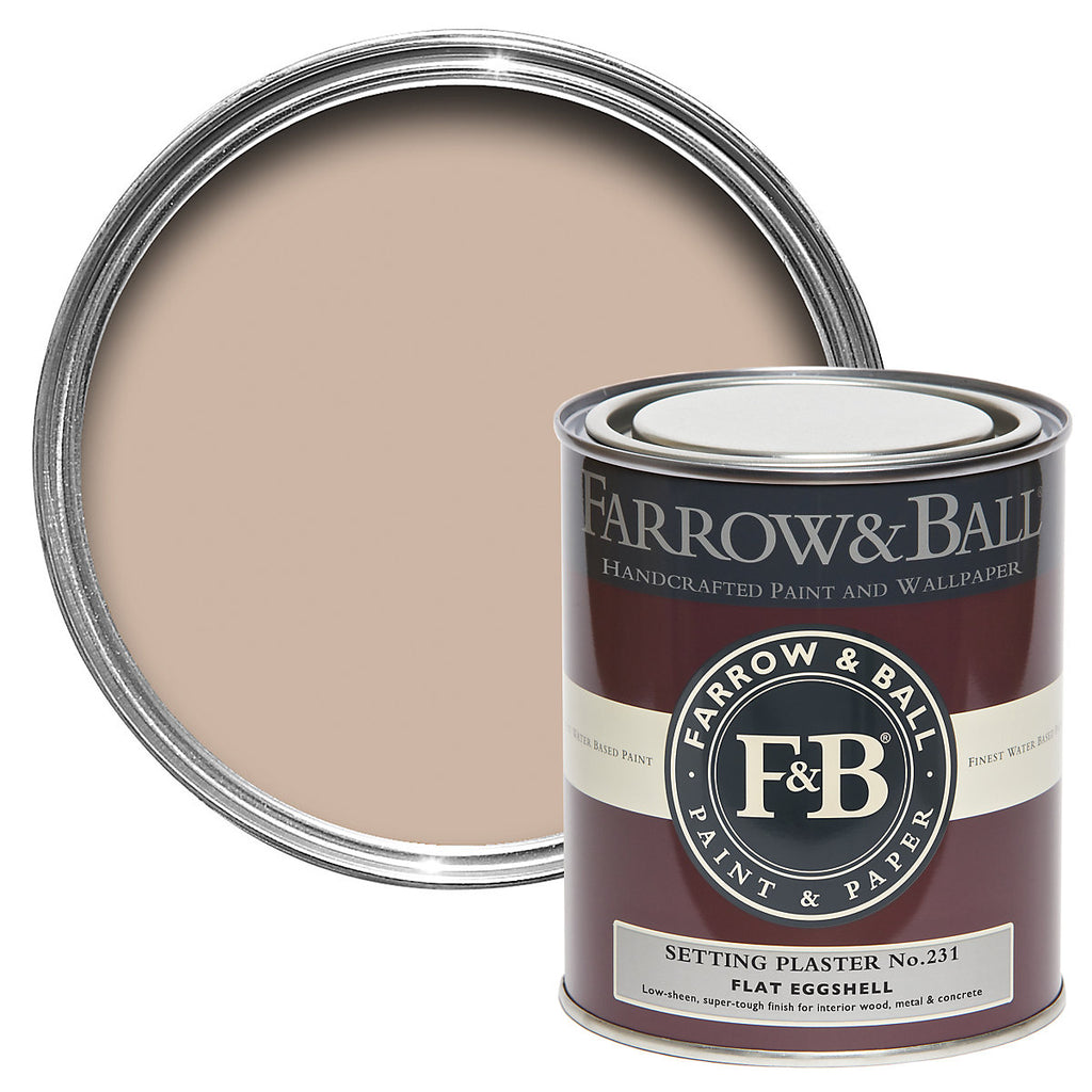 Farrow & Ball Setting Plaster No.231 Flat eggshell Multi-surface Topcoat Paint, 750ml Tin