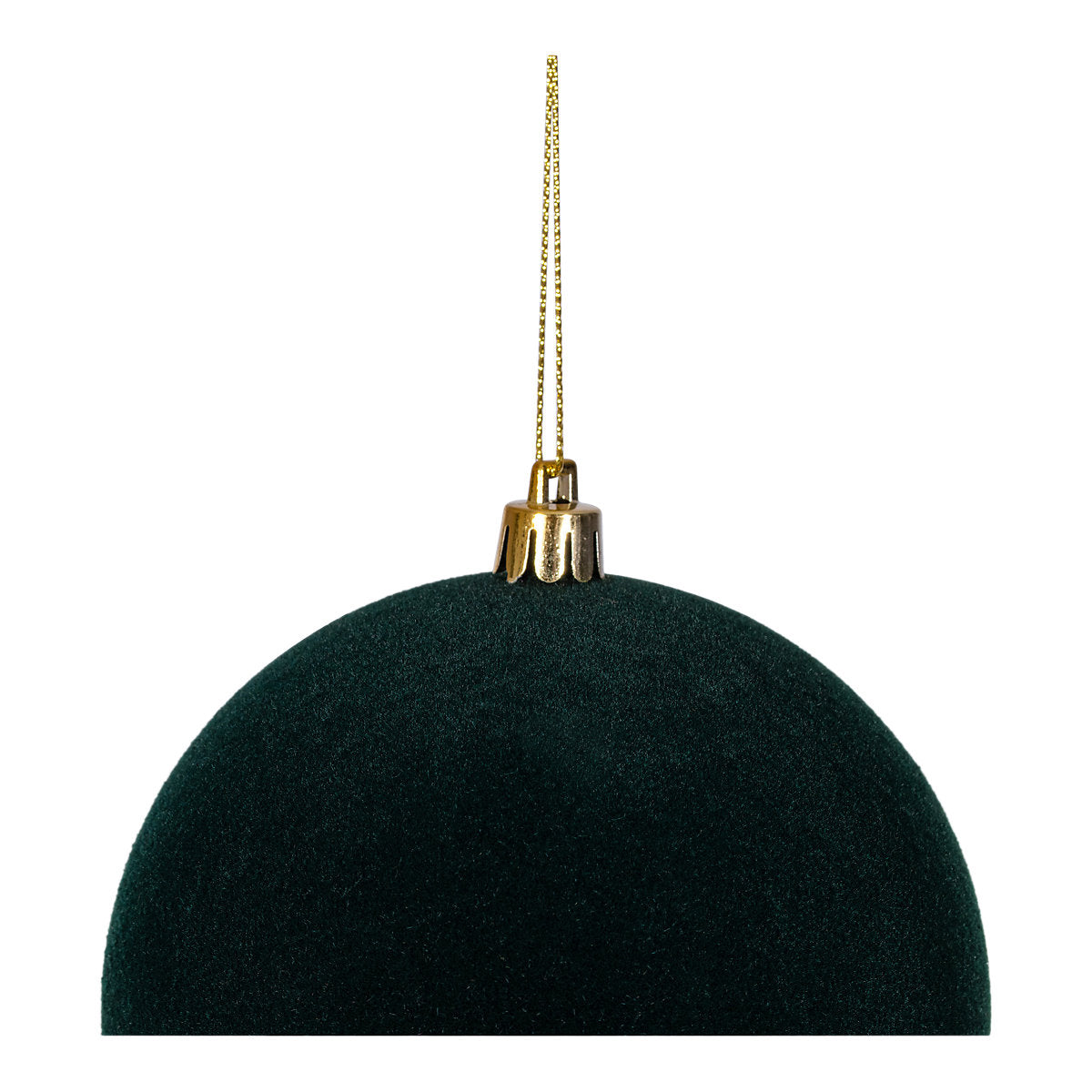 Felt Flocked Round Bauble (D) 150mm - Green