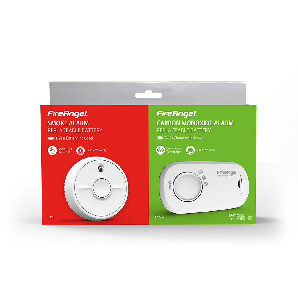 FireAngel FA3313-SB1-T2 Standalone Optical Smoke & carbon monoxide Alarm with Replaceable battery