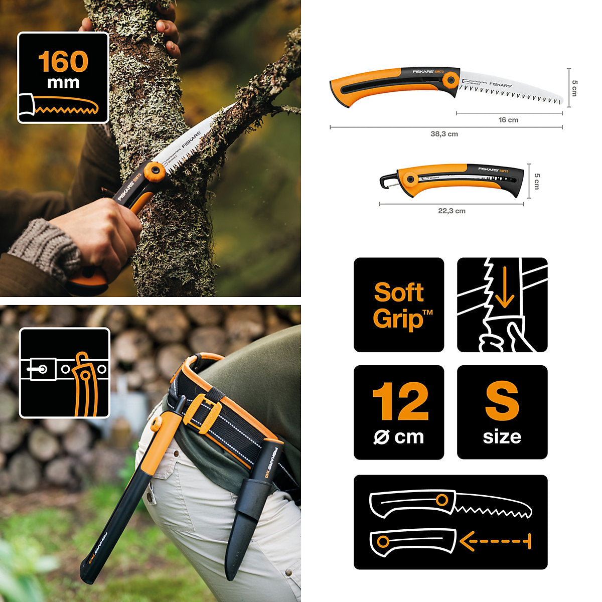 Fiskars Xtract 160mm Soft grip Pruning saw
