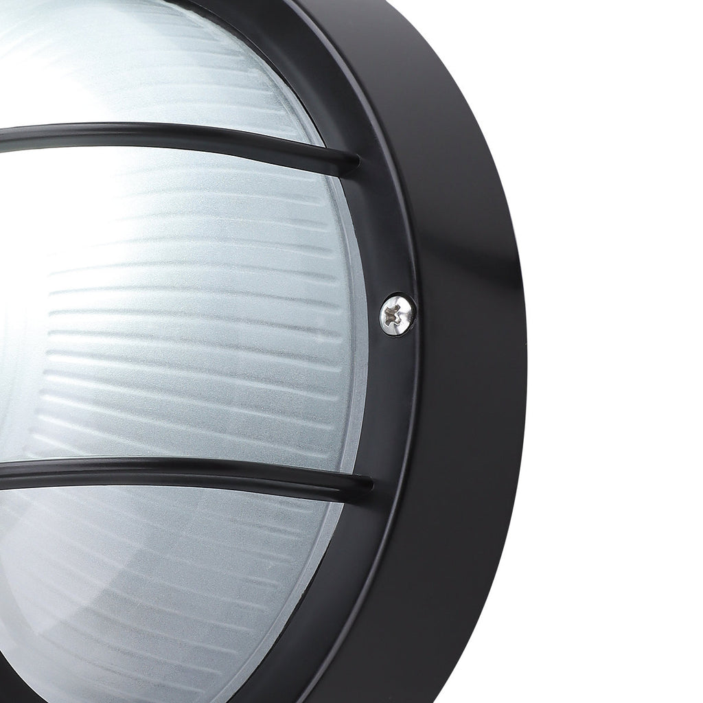 Fixed Black Mains-powered Outdoor Bulkhead wall light