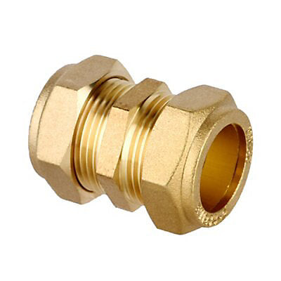 Flomasta Compression fitting Straight Coupler Brass 22mm x
