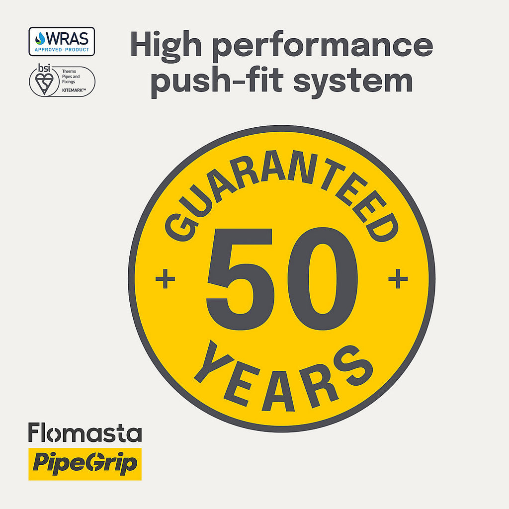 Flomasta Polysulfone (PSU) Pipe fitting adaptor White x ½" (L)59mm