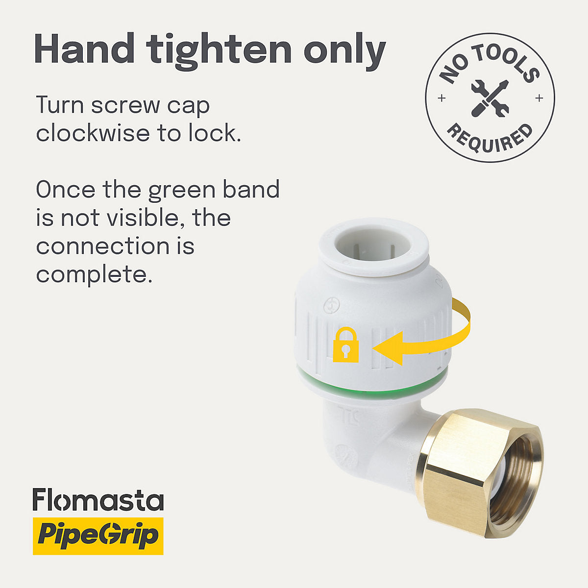 Flomasta Polysulfone (PSU) Pipe fitting adaptor White x ½" (L)59mm