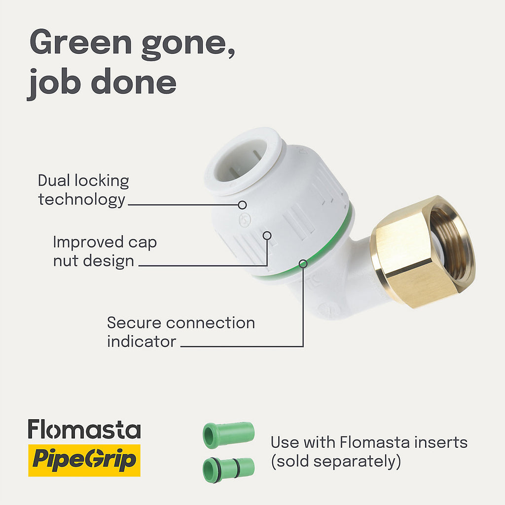 Flomasta Polysulfone (PSU) Pipe fitting adaptor White x ½" (L)59mm