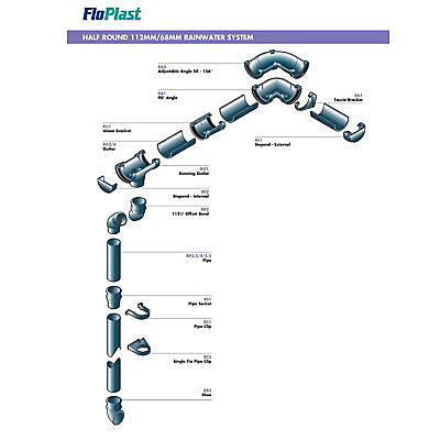 FloPlast Black Round 90° Offset Downpipe bend, (Dia)68mm