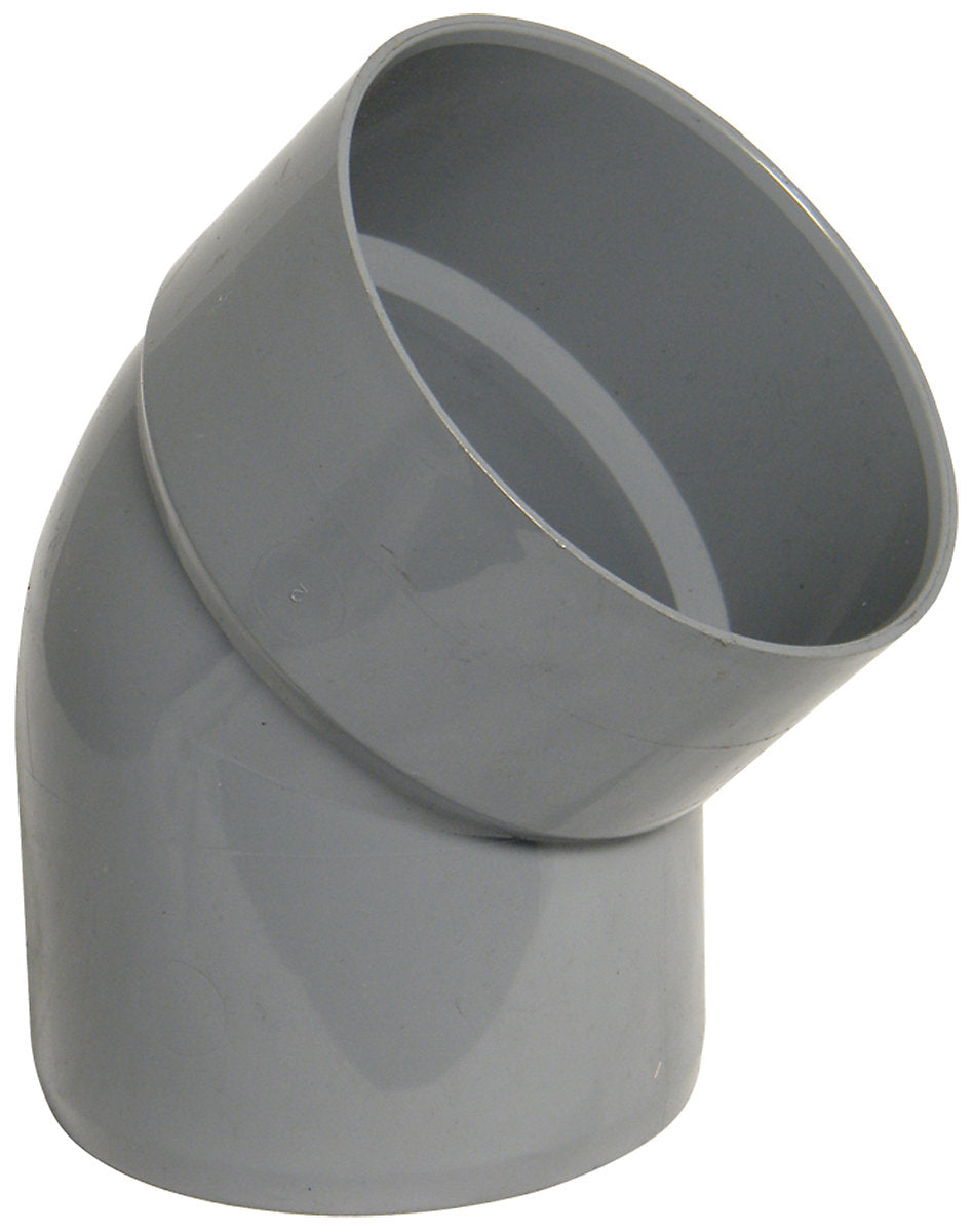 FloPlast Ring seal Offset bottom Grey Non-adjustable Soil & vent bend, (Dia)110mm x 135°