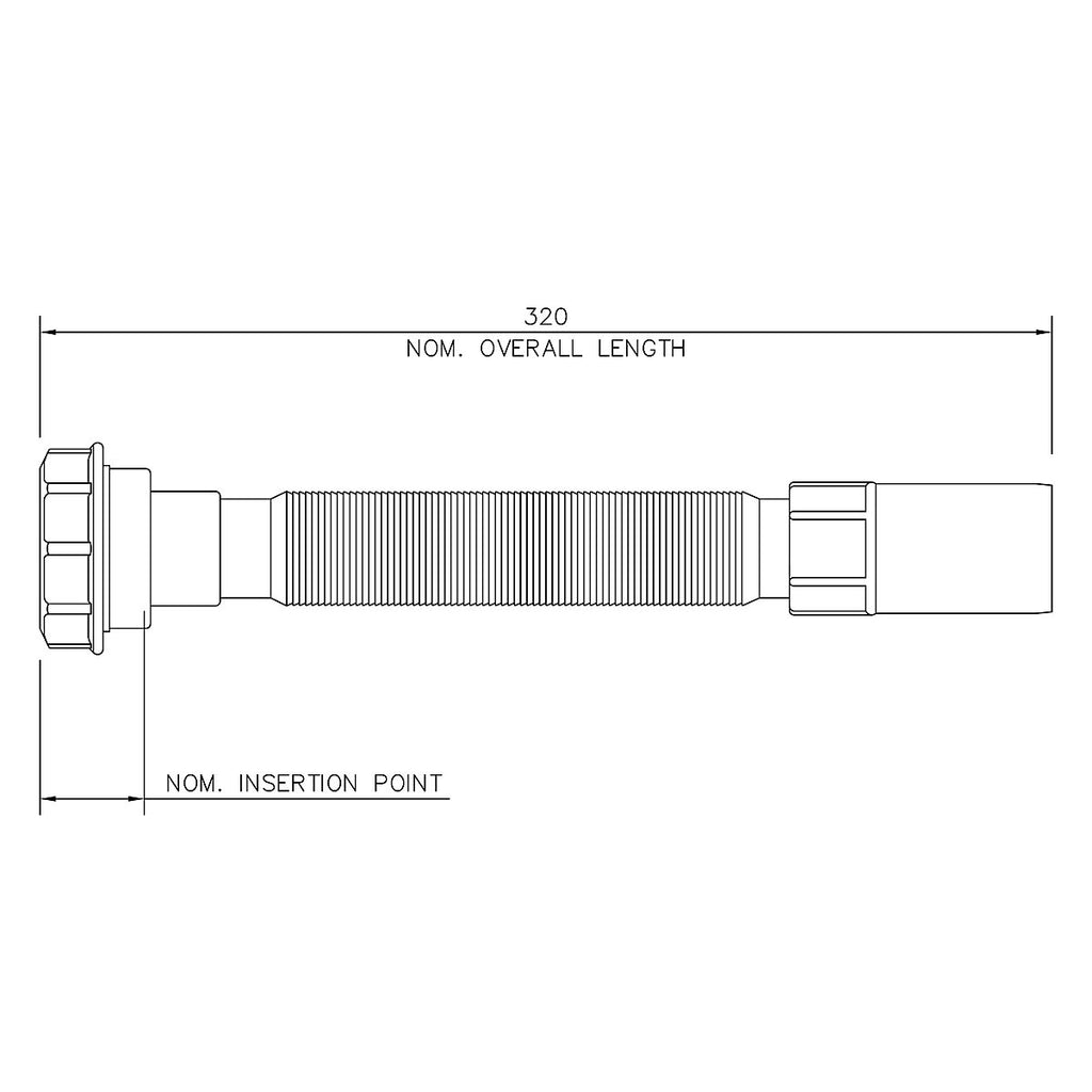 FloPlast White Flexible waste pipe (Dia)40mm