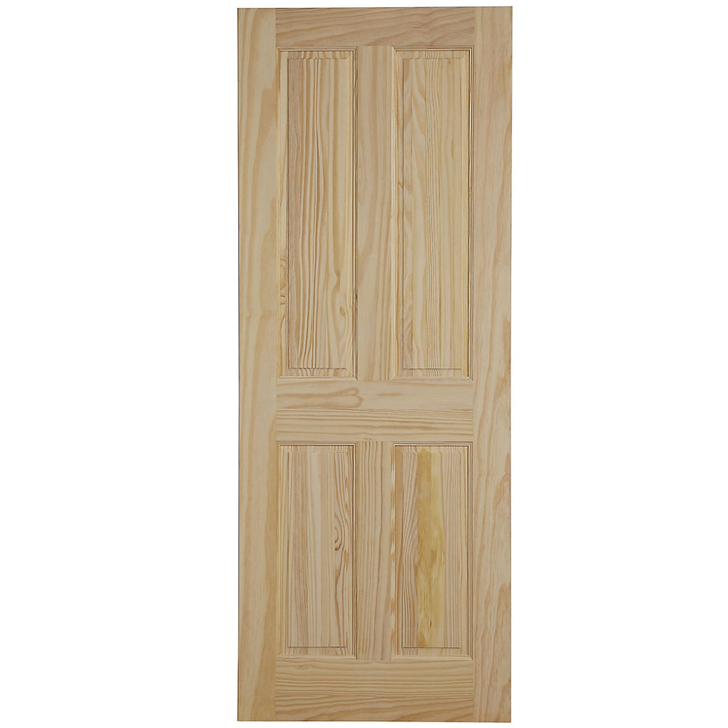 Fortia 4 panel Unglazed Victorian Pine veneer Internal Clear pine Fire door, (H)1981mm (W)686mm (T)44mm