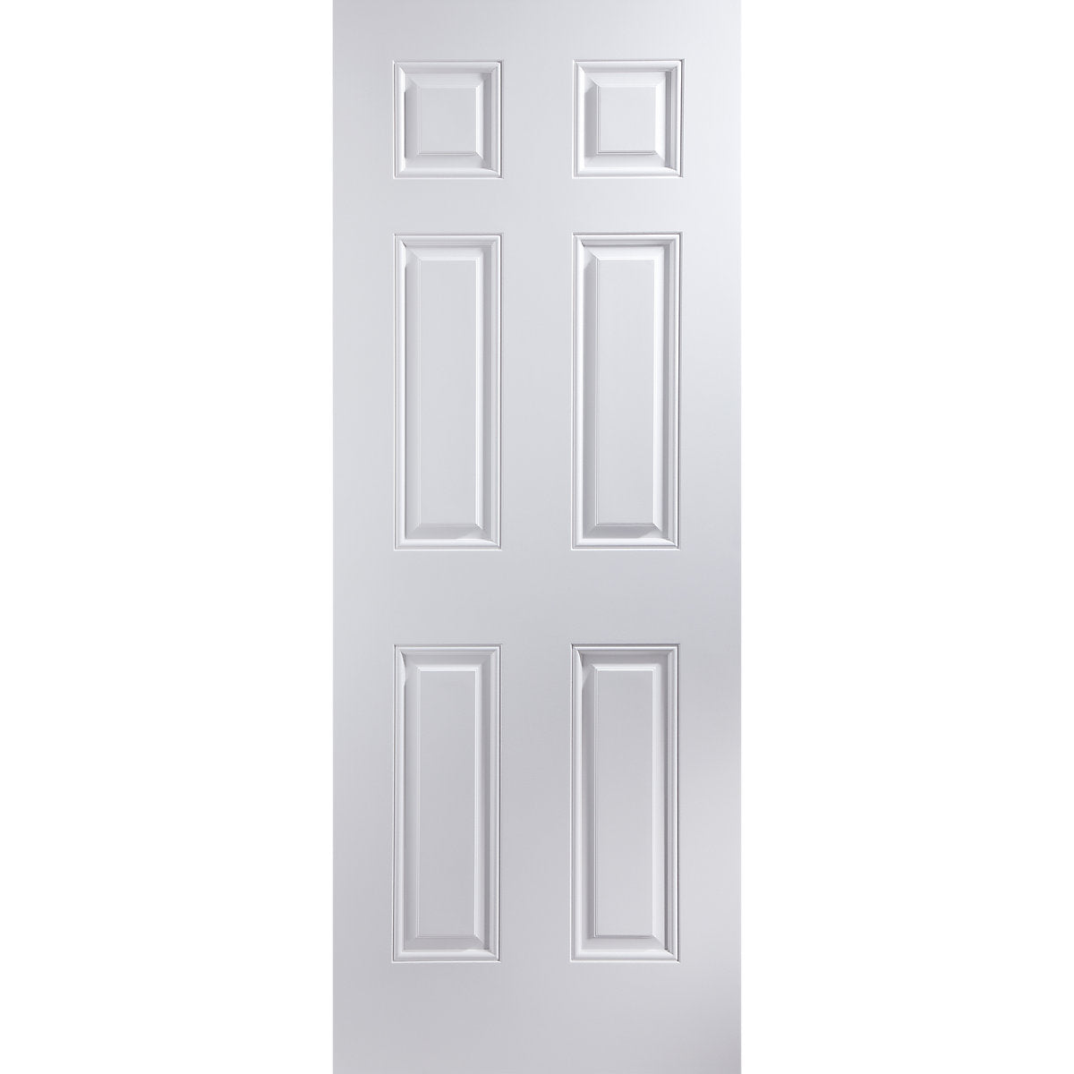 Fortia 6 panel Unglazed Contemporary Primed White Internal Timber Door, (H)1981mm (W)762mm (T)44mm