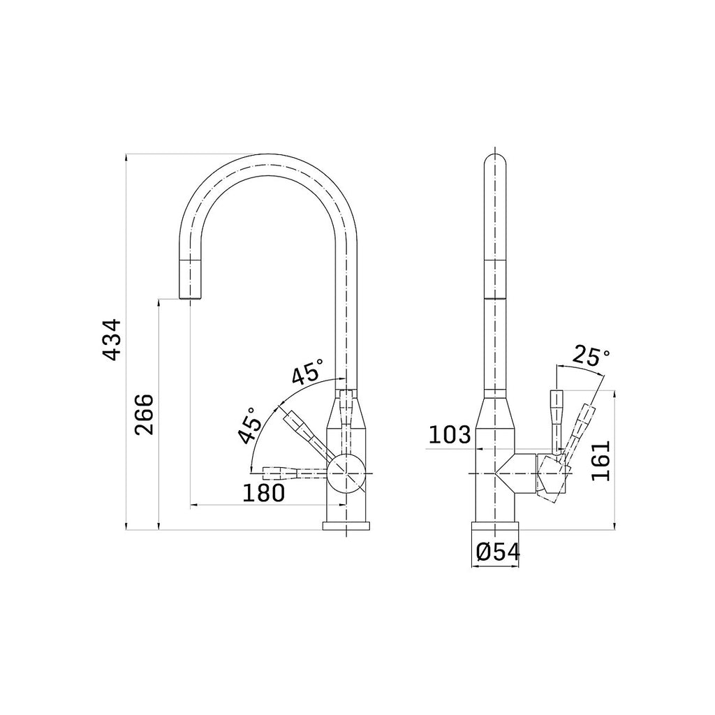 Franke Montreux Stainless steel effect Kitchen Side lever pull out Tap