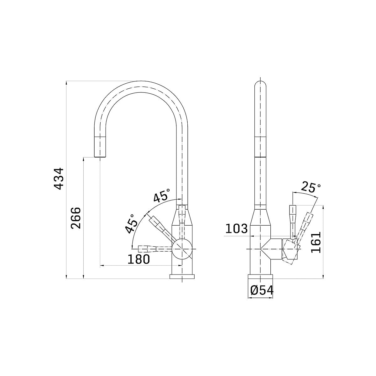 Franke Montreux Stainless steel effect Kitchen Side lever pull out Tap