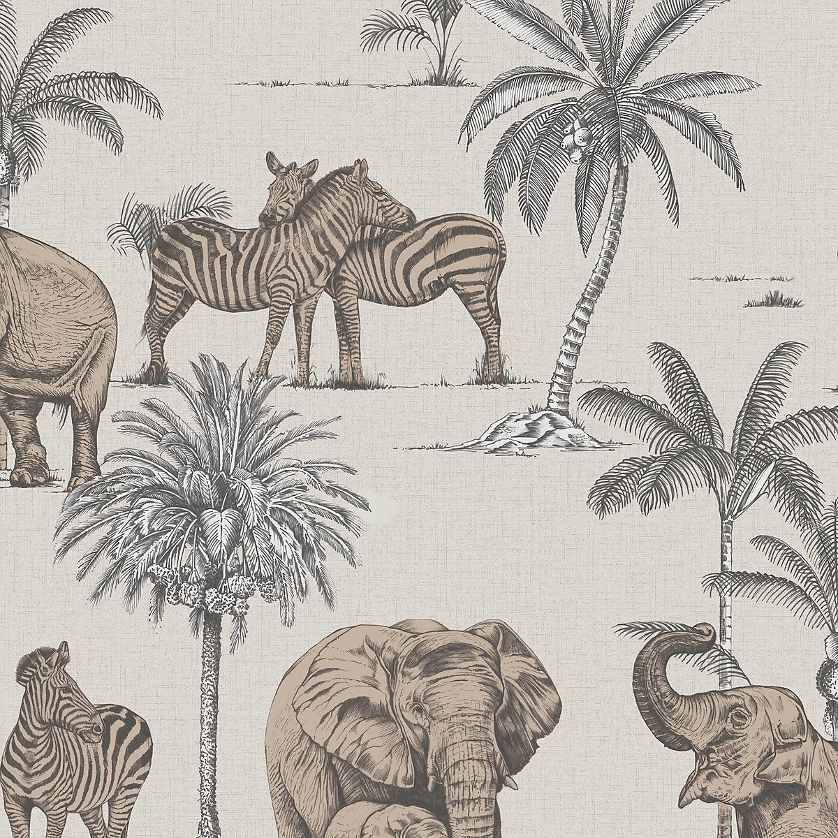 Fresco Rose Gold Animal Patterned Smooth Wallpaper