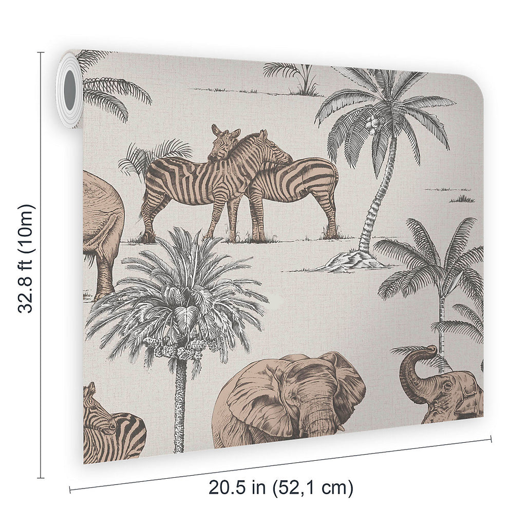 Fresco Rose Gold Animal Patterned Smooth Wallpaper