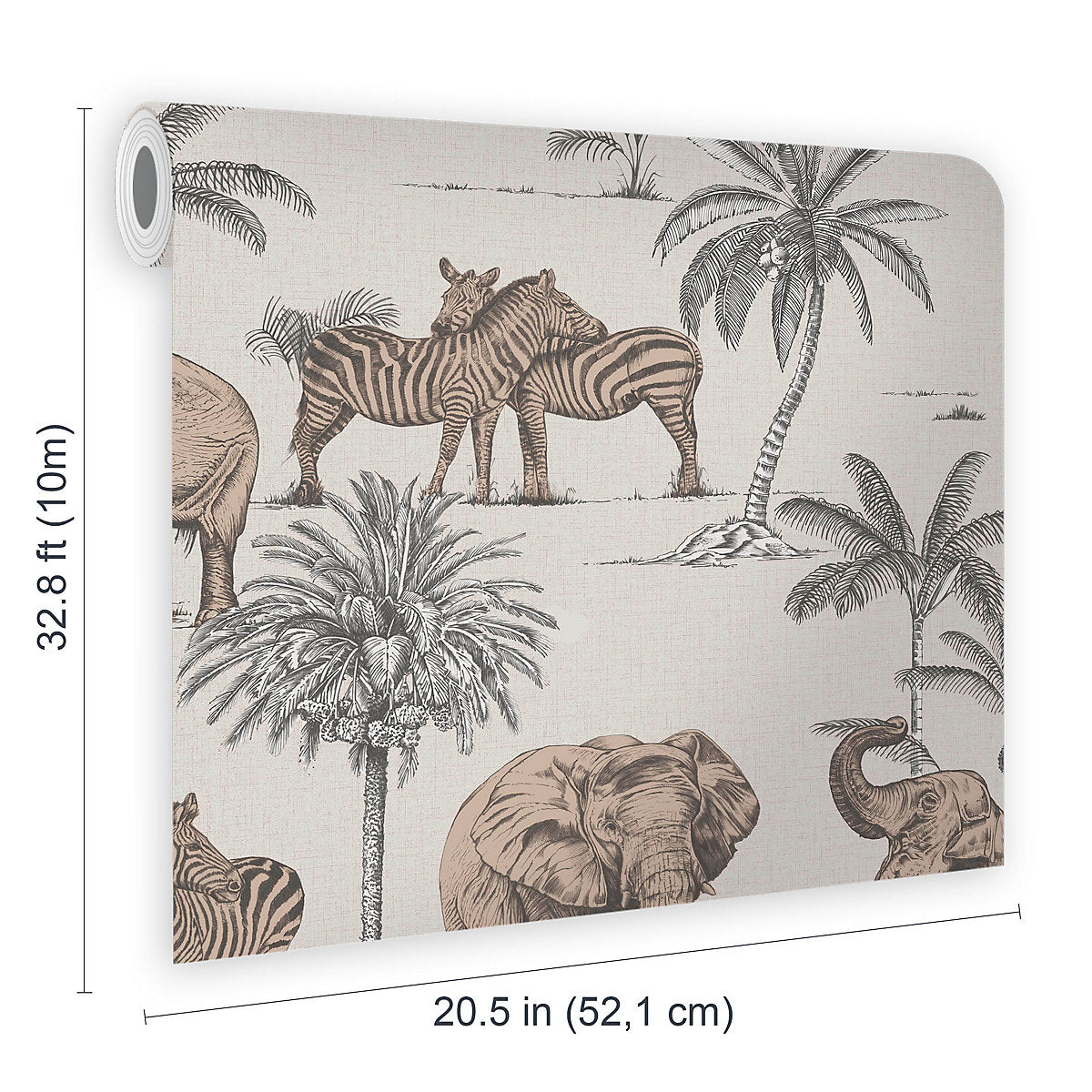 Fresco Rose Gold Animal Patterned Smooth Wallpaper