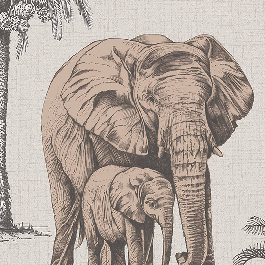 Fresco Rose Gold Animal Patterned Smooth Wallpaper