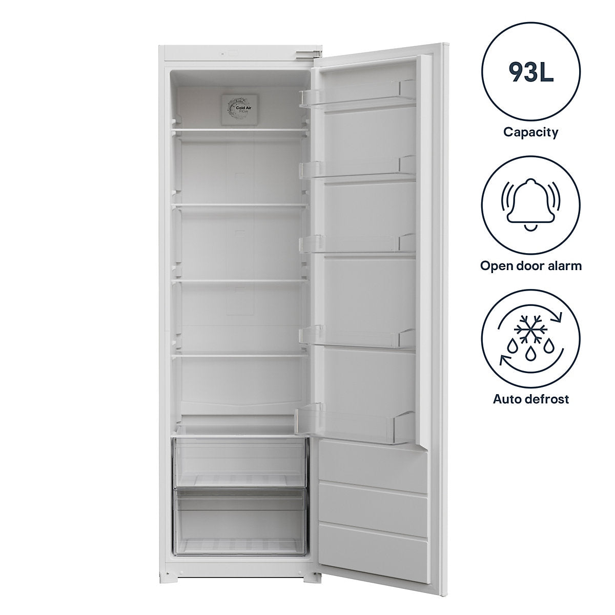 GHBITFRUK Built-in Tall Fridge - Gloss white