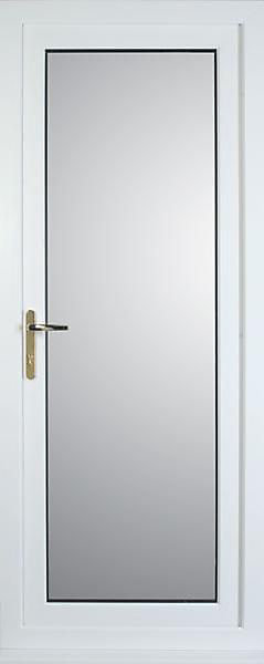 Glazed White RH External Back Door set, (H)2055mm (W)840mm