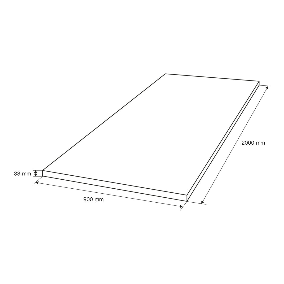 GoodHome 38mm Berberis Matt Grey Granite effect Laminate Square edge Breakfast bar, (L)2000mm