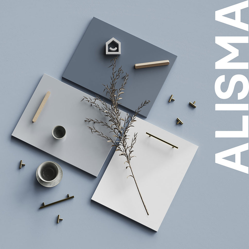 GoodHome Alisma High gloss grey slab Highline Cabinet door (W)150mm (H)715mm (T)18mm