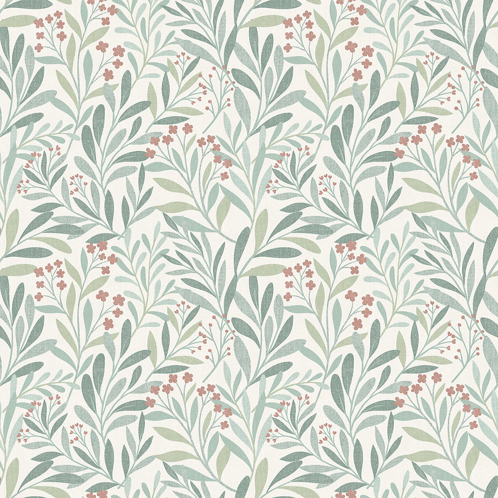 GoodHome Alluets Green Foliage Patterned Textured Wallpaper