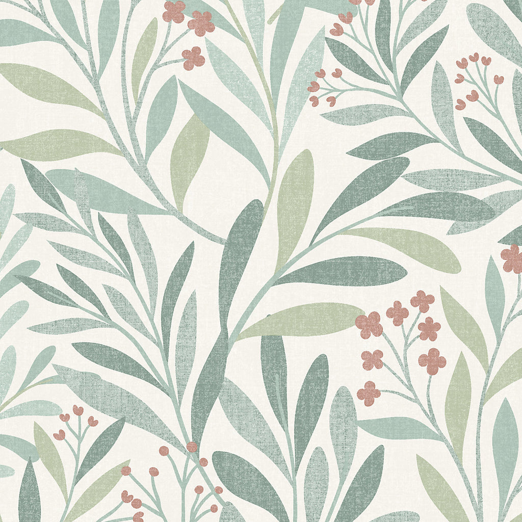 GoodHome Alluets Green Foliage Patterned Textured Wallpaper