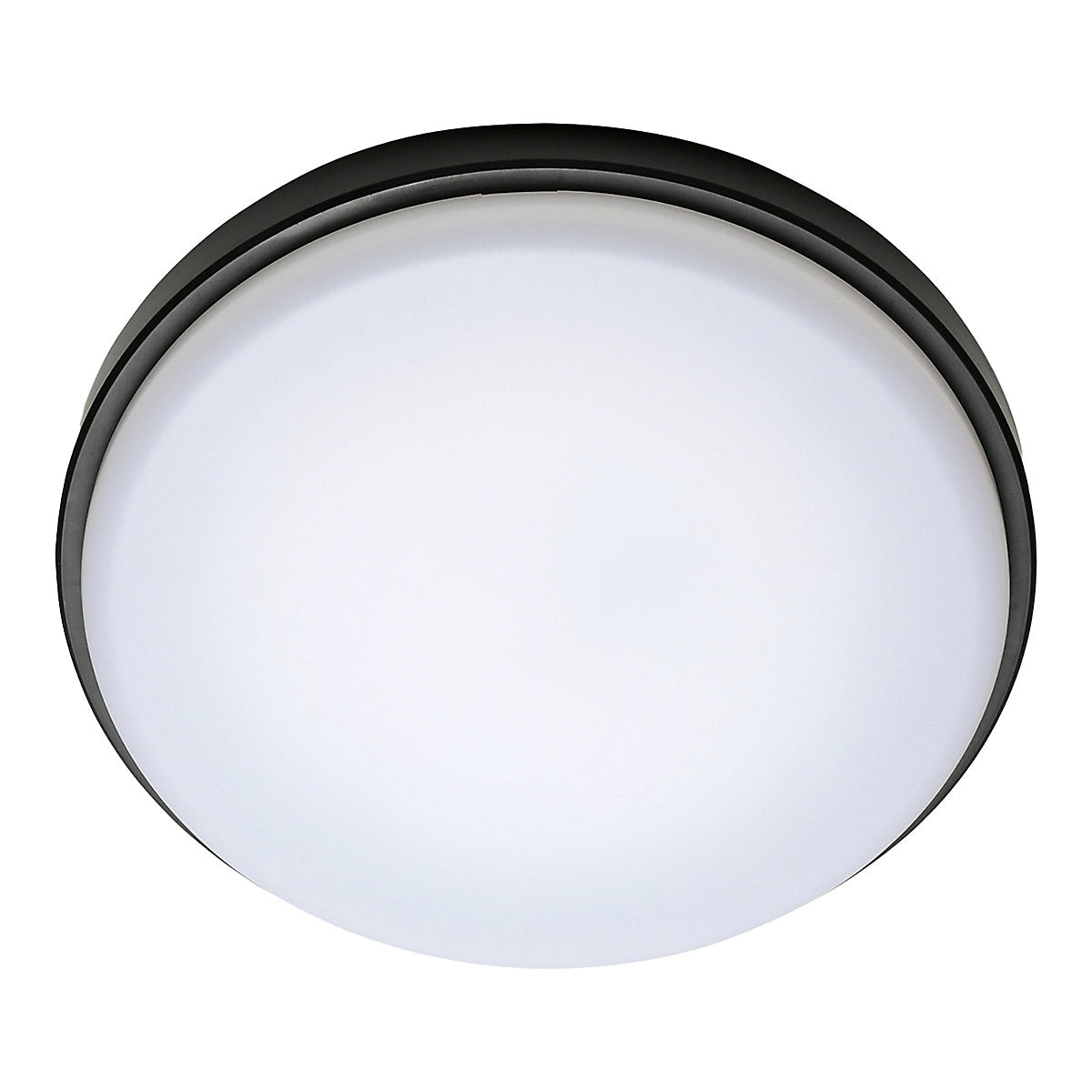GoodHome Almagro Black Wired LED Bulkhead light (Dia) 28cm