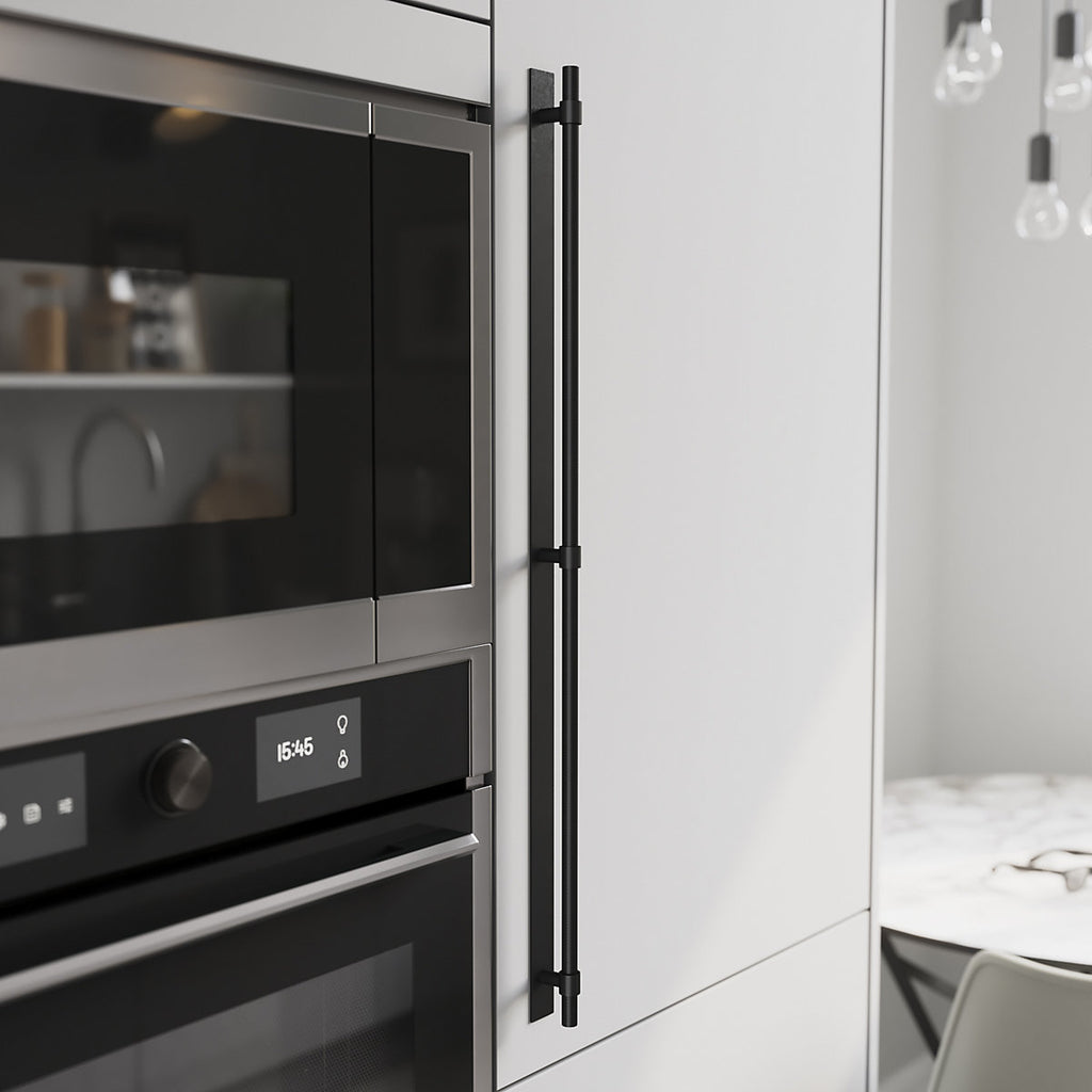 GoodHome Anardana Matt Black Kitchen cabinets Straight Pull Handle (L)70.5cm (D)2mm
