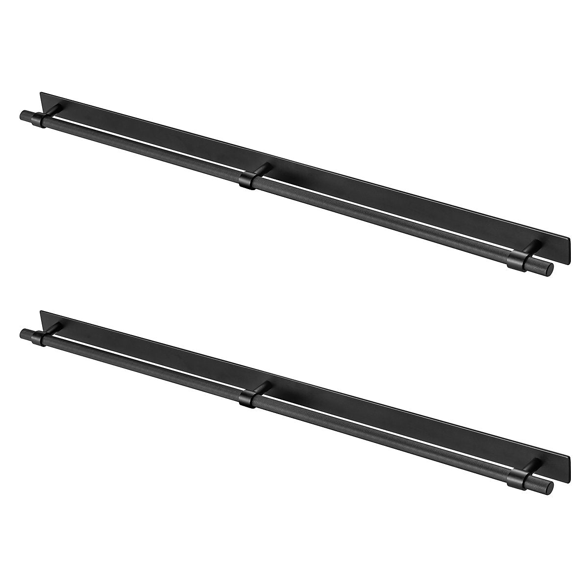 GoodHome Anardana Matt Black Kitchen cabinets Straight Pull Handle (L)70.5cm (D)2mm