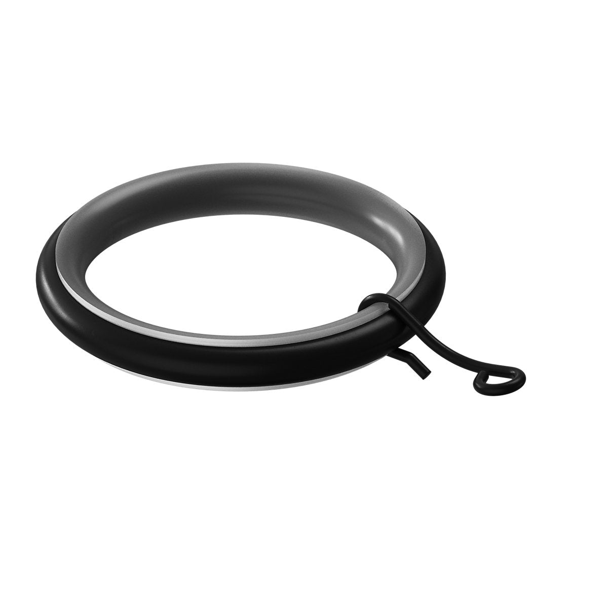 GoodHome Araxos Black Curtain ring, Pack of 10 Compatibility- 25/28mm curtain pole
