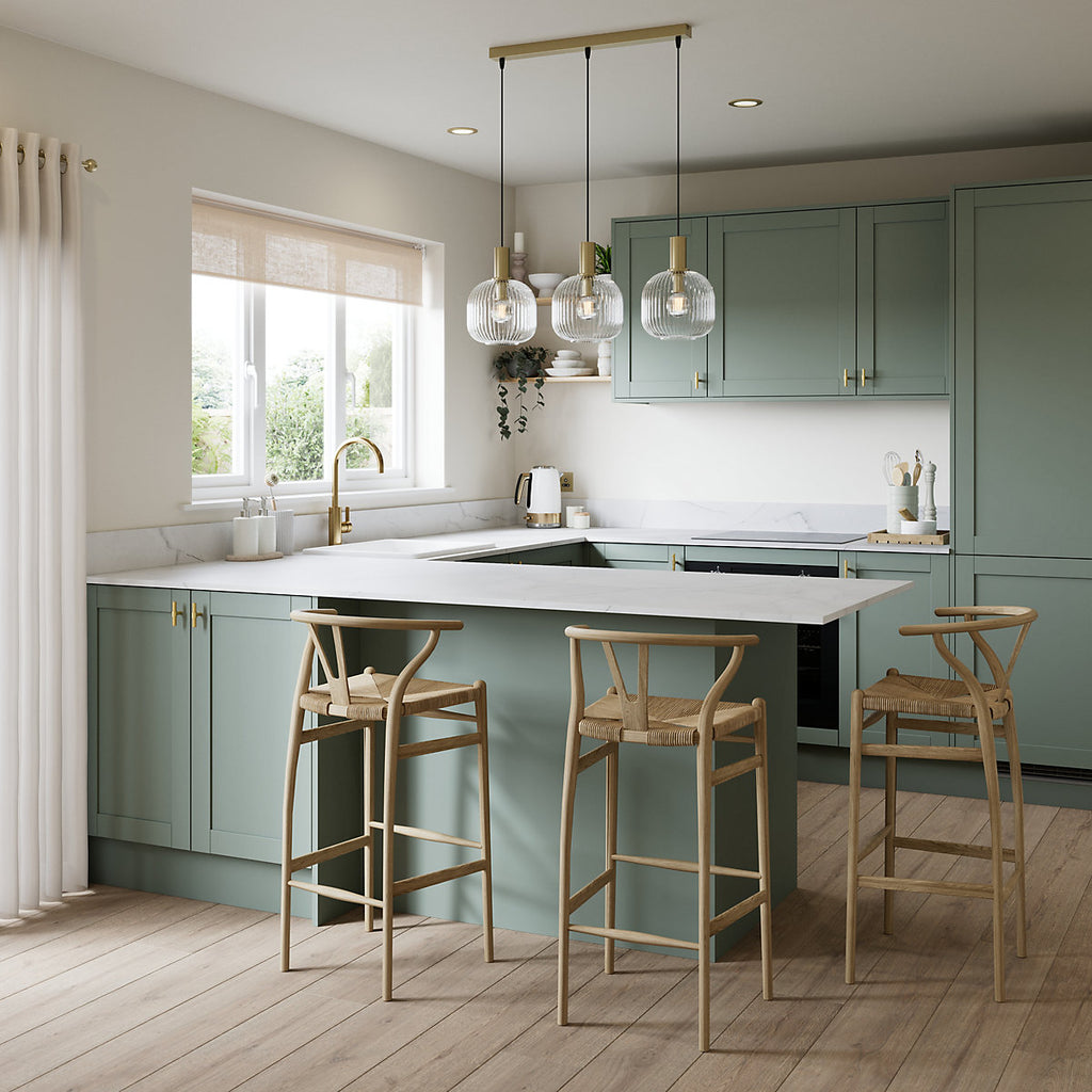 GoodHome Ashmead Matt reed green Standard End support panel (H)870mm (W)590mm