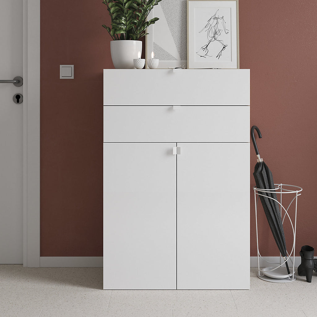 GoodHome Atomia Matt White Doors & drawers Edge Handle, (L)37mm x (D)34.5mm, Pack of 2