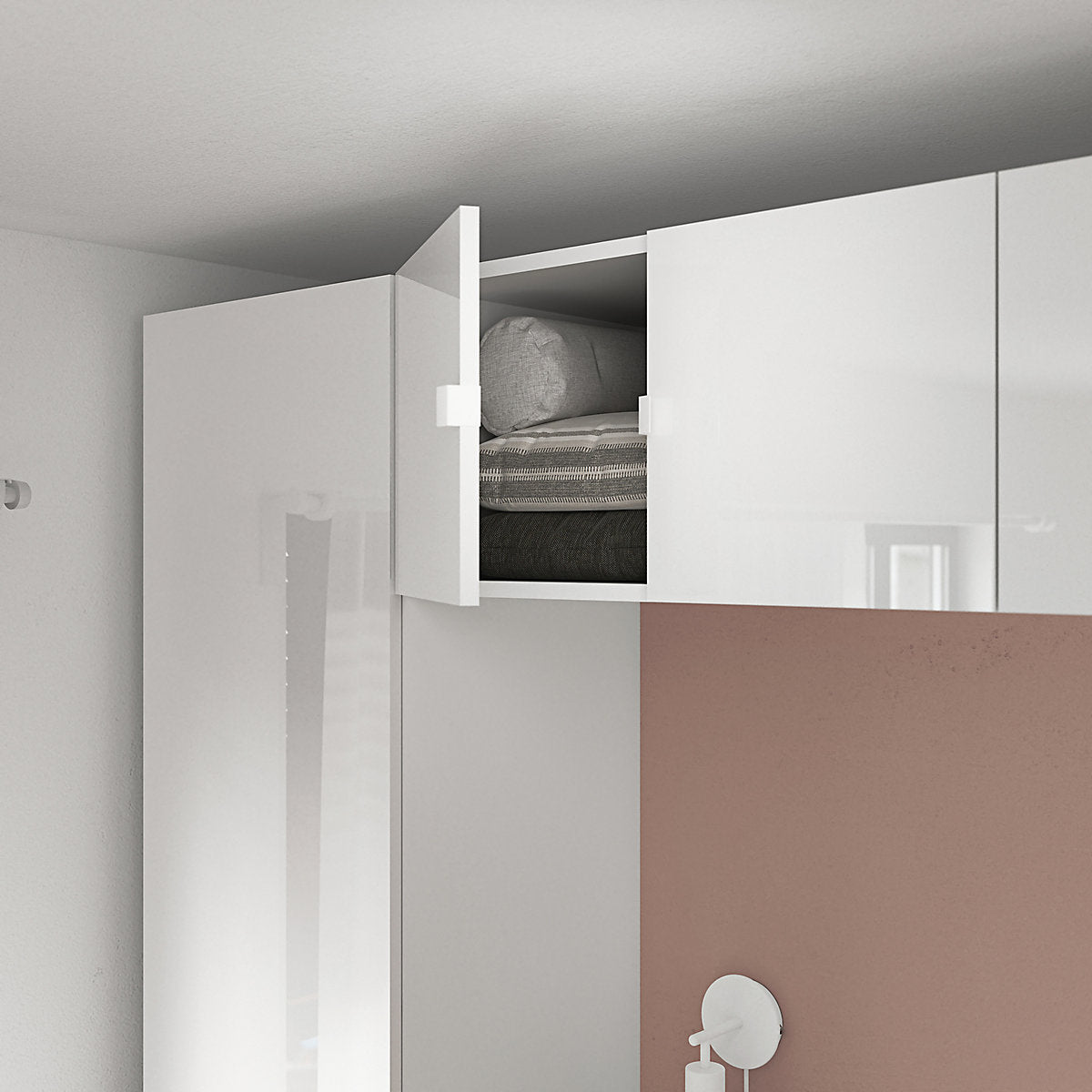 GoodHome Atomia Matt White Doors & drawers Edge Handle, (L)37mm x (D)34.5mm, Pack of 2