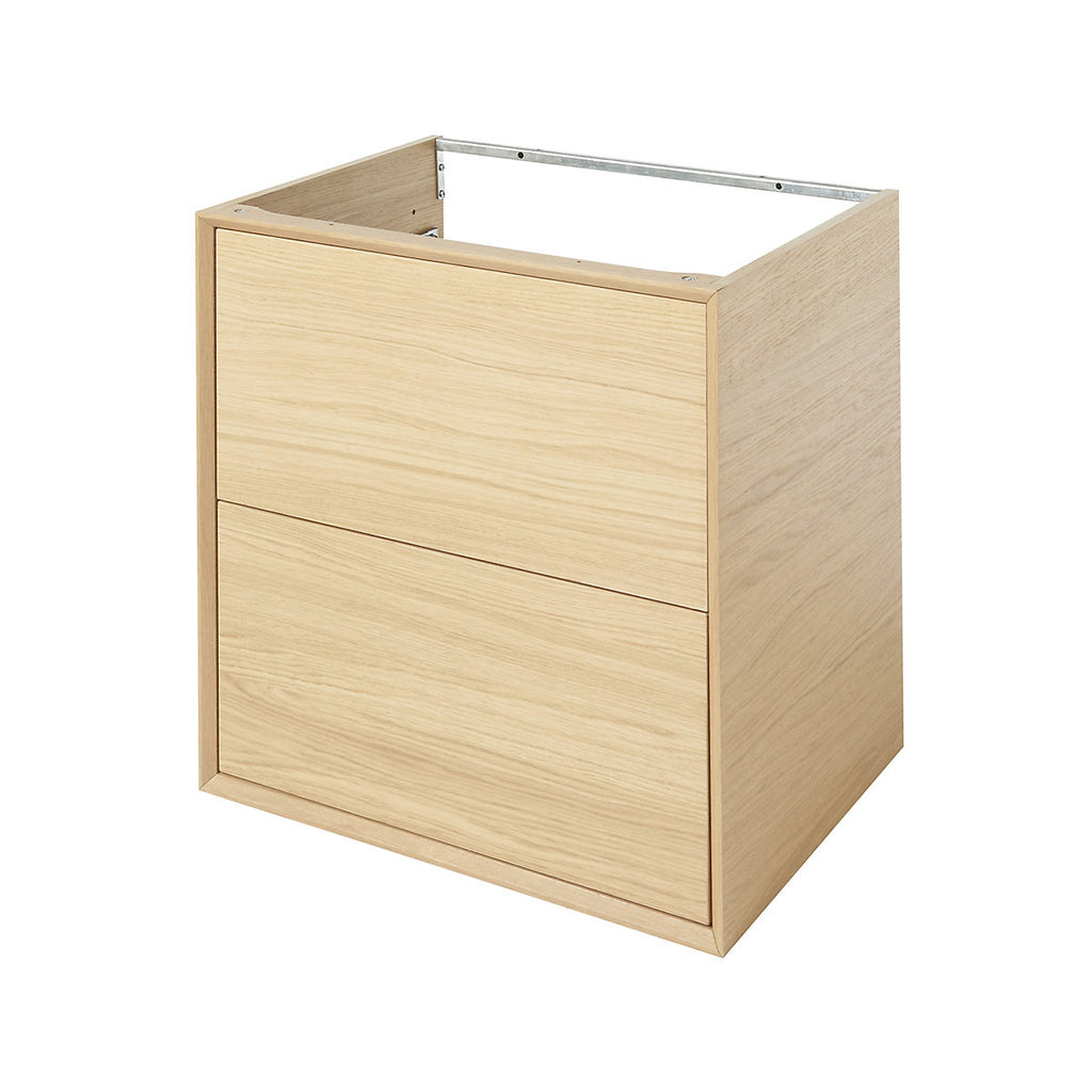 GoodHome Avela Matt Oak effect Wall-mounted Bathroom Vanity unit (H) 600mm (W) 600mm