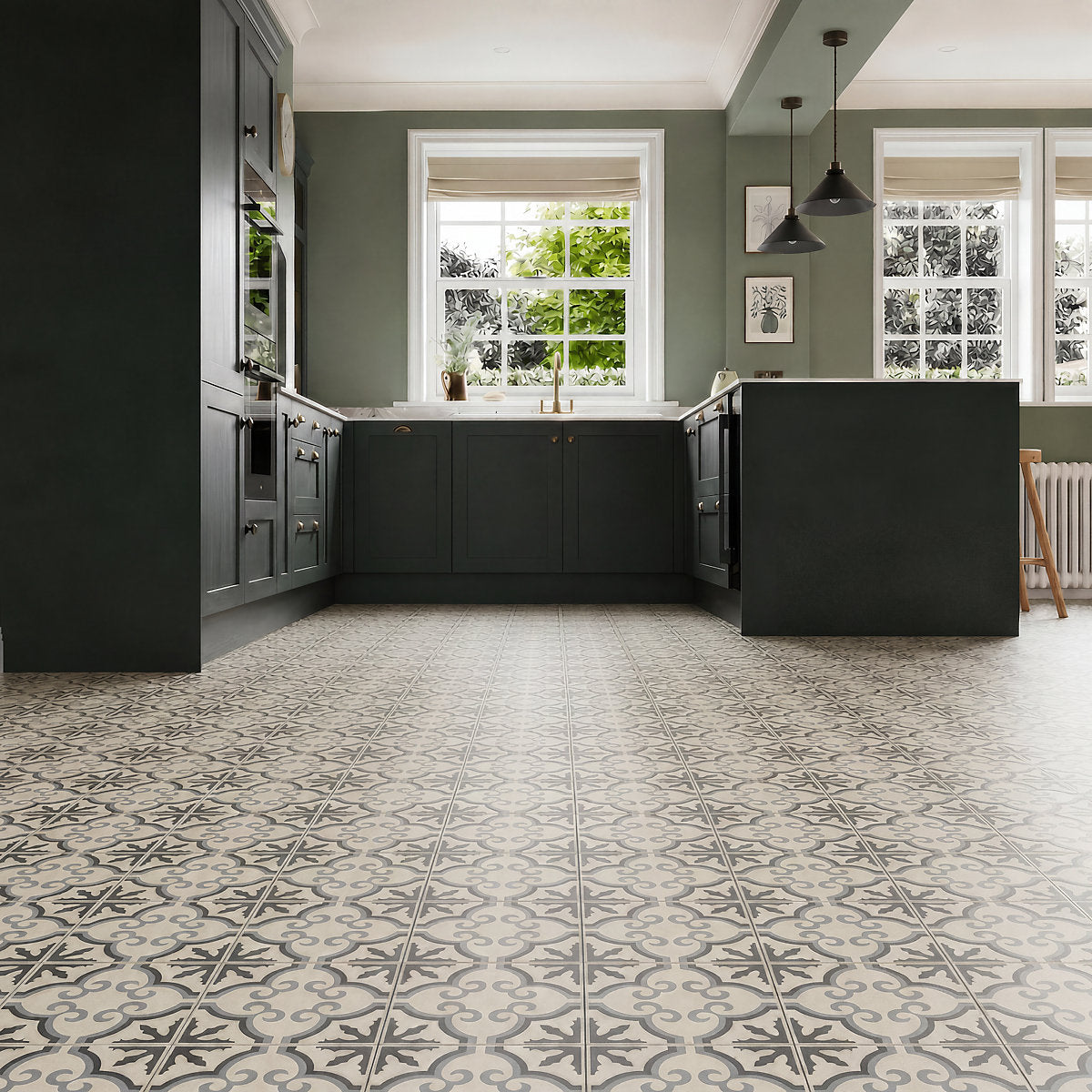 GoodHome Baila Grey Mosaic effect Luxury vinyl tile, 2.23m²