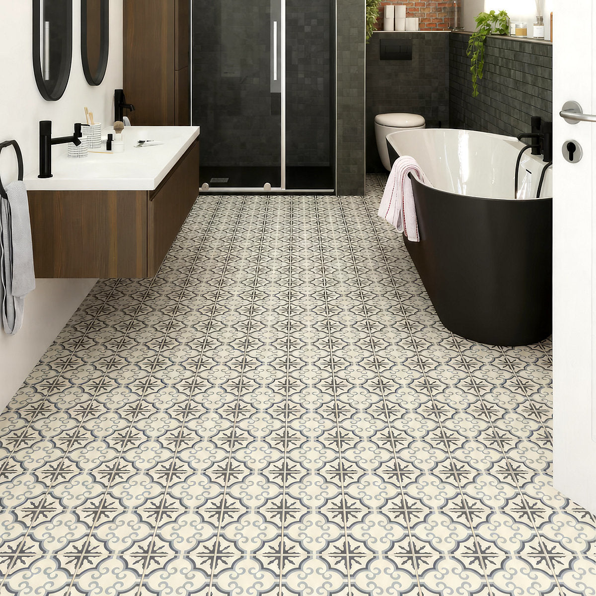 GoodHome Baila Grey Mosaic effect Luxury vinyl tile, 2.23m²