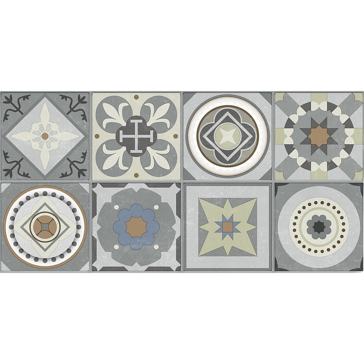 GoodHome Baila Victorian Mosaic effect Luxury vinyl tile, 2.23m²