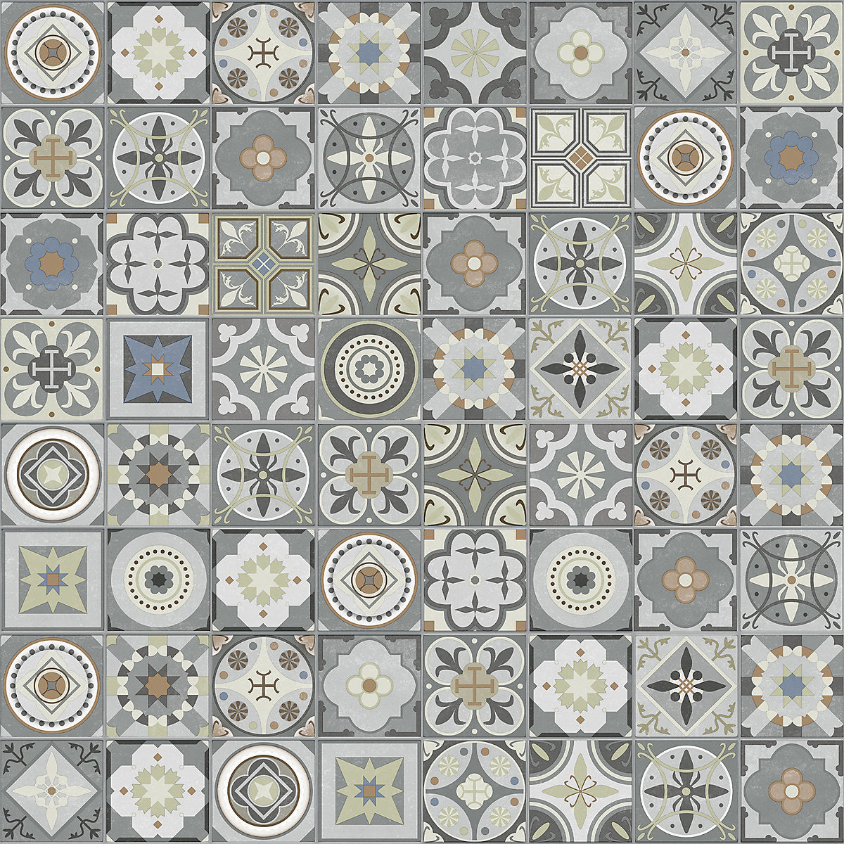 GoodHome Baila Victorian Mosaic effect Luxury vinyl tile, 2.23m²