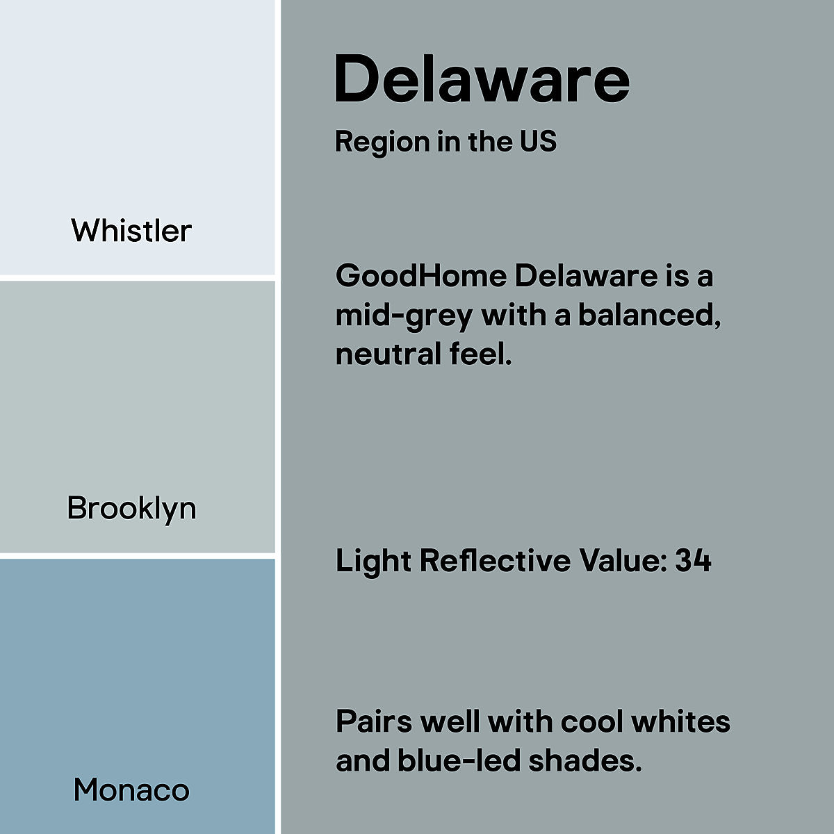 GoodHome Bathroom Delaware Soft sheen Wall & ceiling Emulsion paint, 2.5L