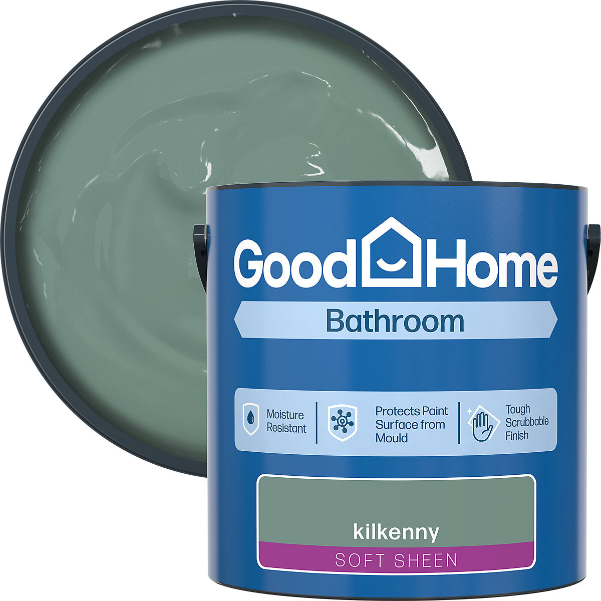 GoodHome Bathroom Kilkenny Soft sheen Wall & ceiling Emulsion paint, 2.5L