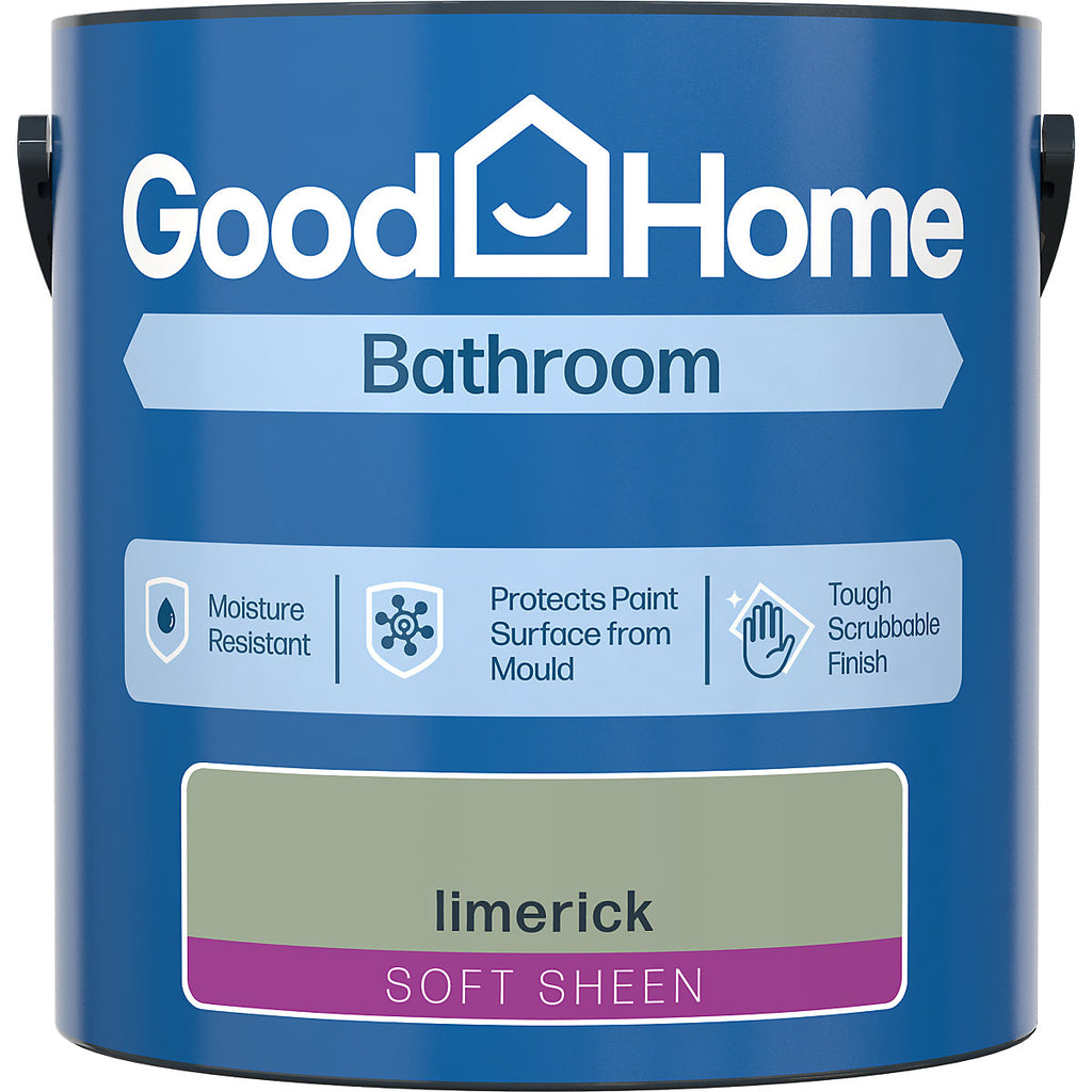 GoodHome Bathroom Limerick Soft sheen Wall & ceiling Emulsion paint, 2.5L