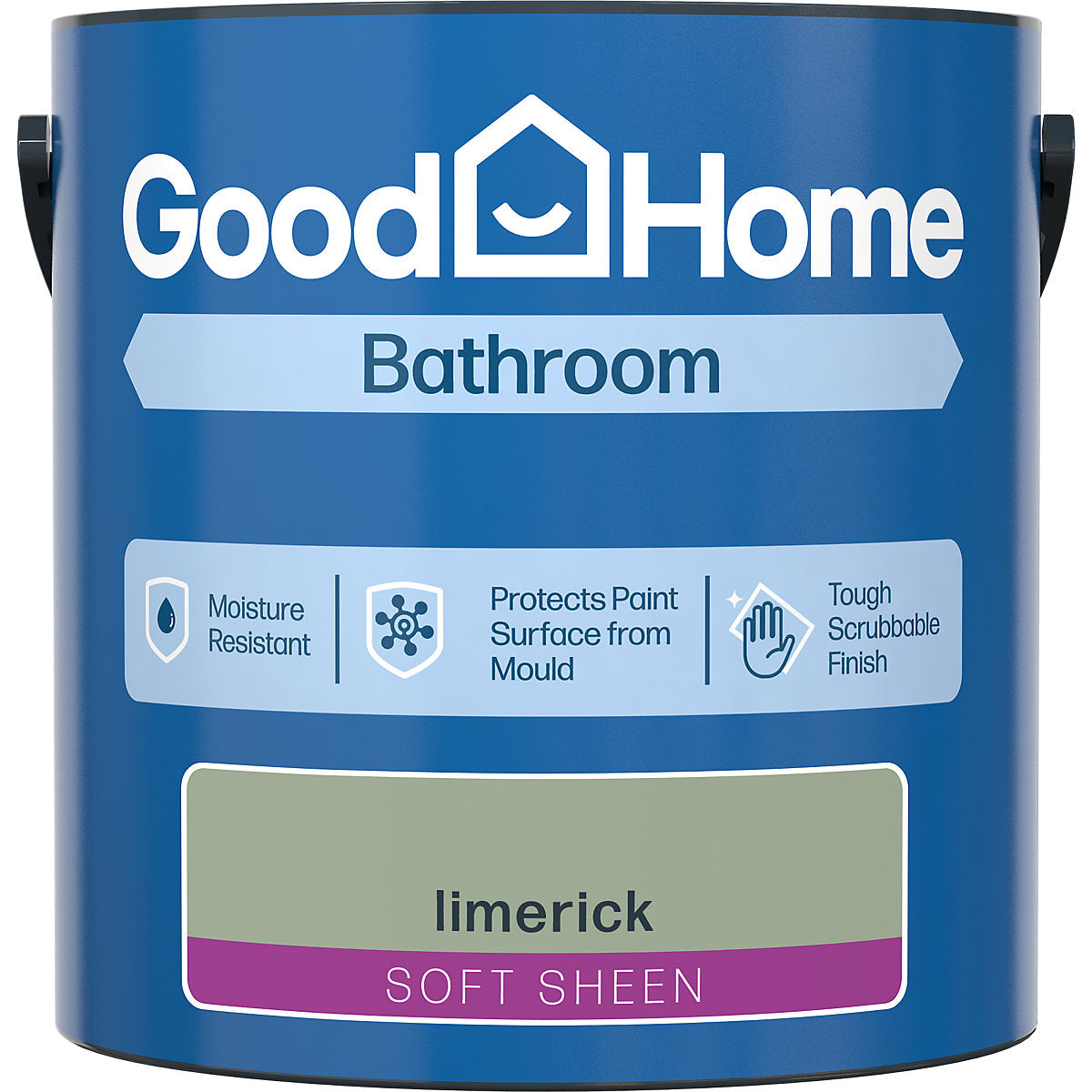 GoodHome Bathroom Limerick Soft sheen Wall & ceiling Emulsion paint, 2.5L