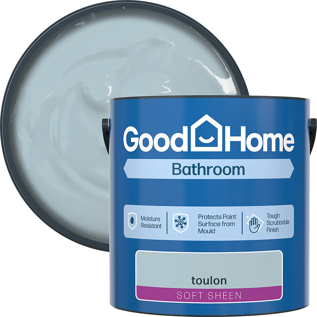 GoodHome Bathroom Toulon Soft sheen Wall & ceiling Emulsion paint, 2.5L